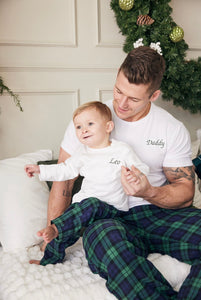 Kids Navy & Green Tartan loungewear