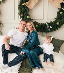 Kids Navy & Green Tartan loungewear