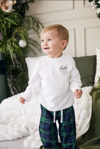 Kids Navy & Green Tartan loungewear