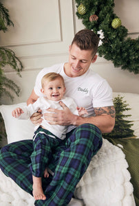 Kids Navy & Green Tartan loungewear