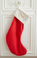 Load image into Gallery viewer, Personalised Christmas Luxury Red Velvet Stocking XL
