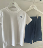 Load image into Gallery viewer, Boy’s Initial Shorts Set
