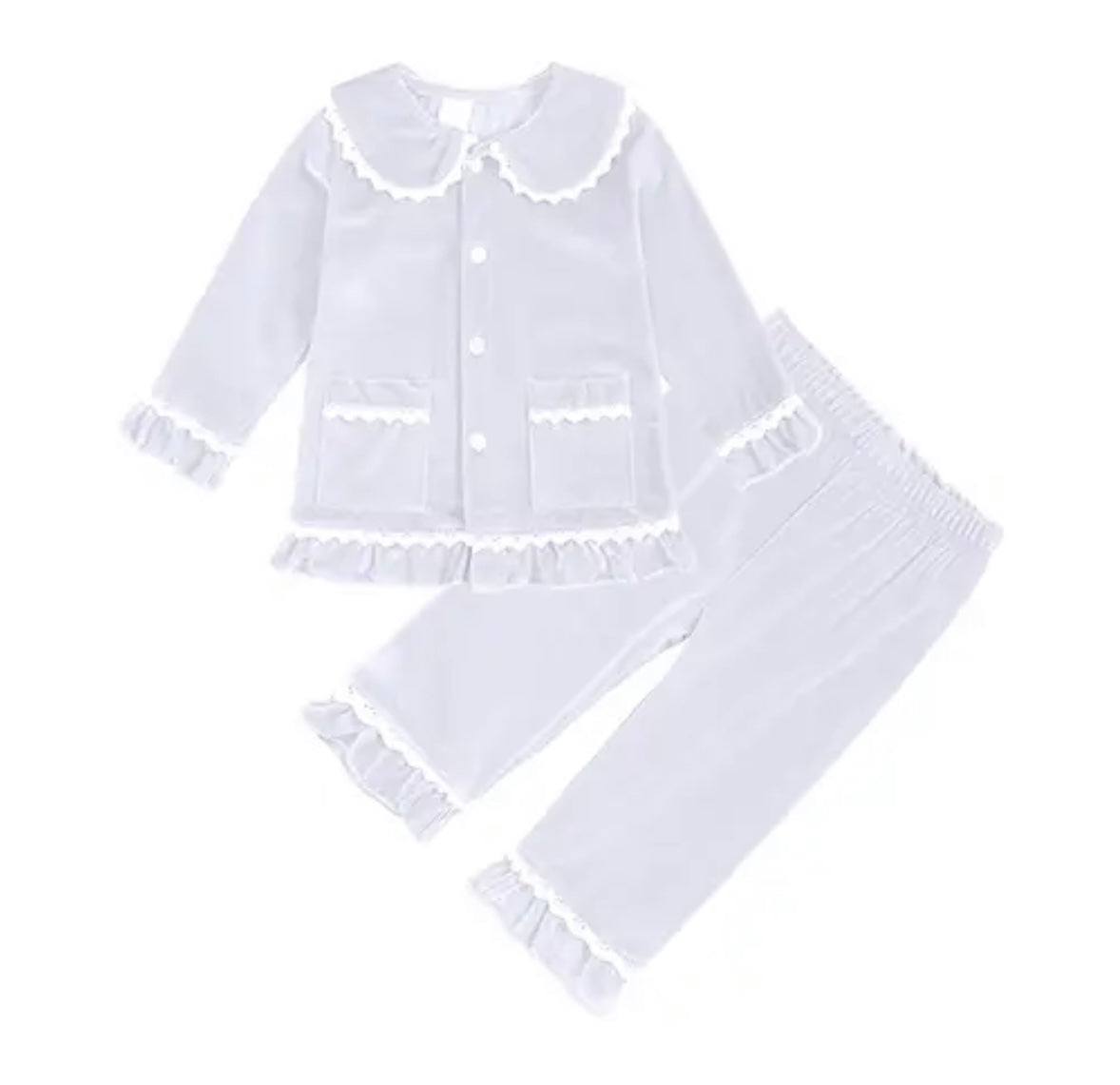 Velvet Christmas Pyjamas white