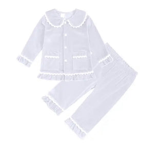 Velvet Christmas Pyjamas white