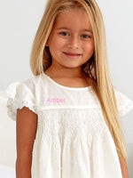 Load image into Gallery viewer, Girls Ivory Smock Short Set
