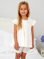Load image into Gallery viewer, Girls Ivory Smock Short Set
