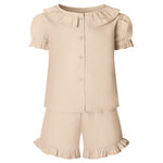 Load image into Gallery viewer, Girls Frill Linen Short Set
