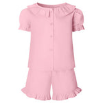 Load image into Gallery viewer, Girls Frill Linen Short Set
