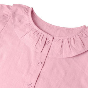 Girls Frill Linen Short Set