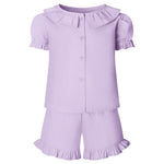 Load image into Gallery viewer, Girls Frill Linen Short Set
