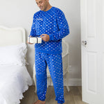 Load image into Gallery viewer, Mens Personalised Matching Family Christmas Snowflake Pyjamas
