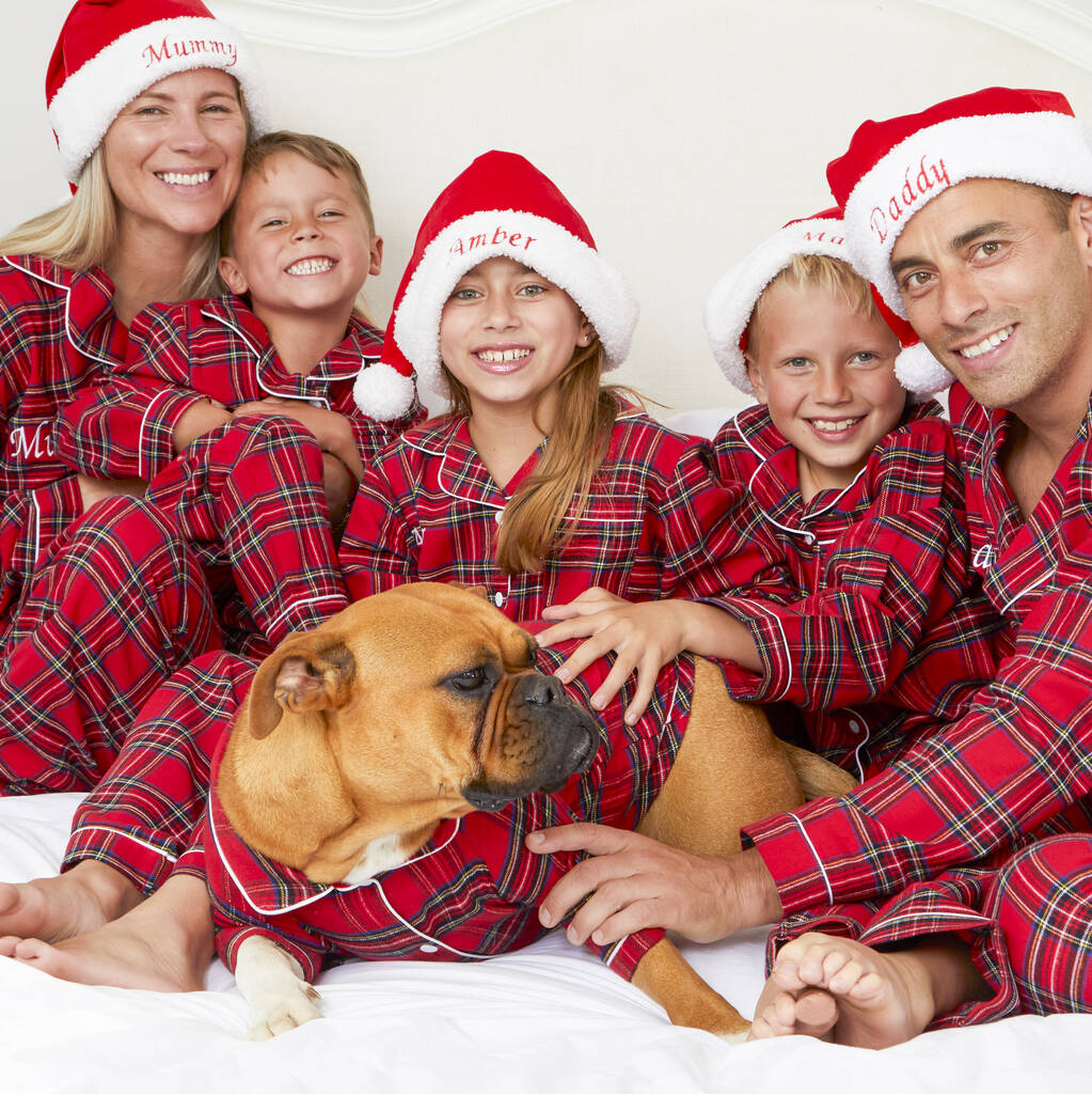 Personalised Tartan Christmas Dog Pyjamas