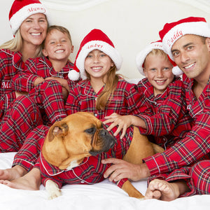 Personalised Tartan Christmas Dog Pyjamas