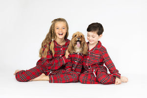 Personalised Tartan Christmas Dog Pyjamas