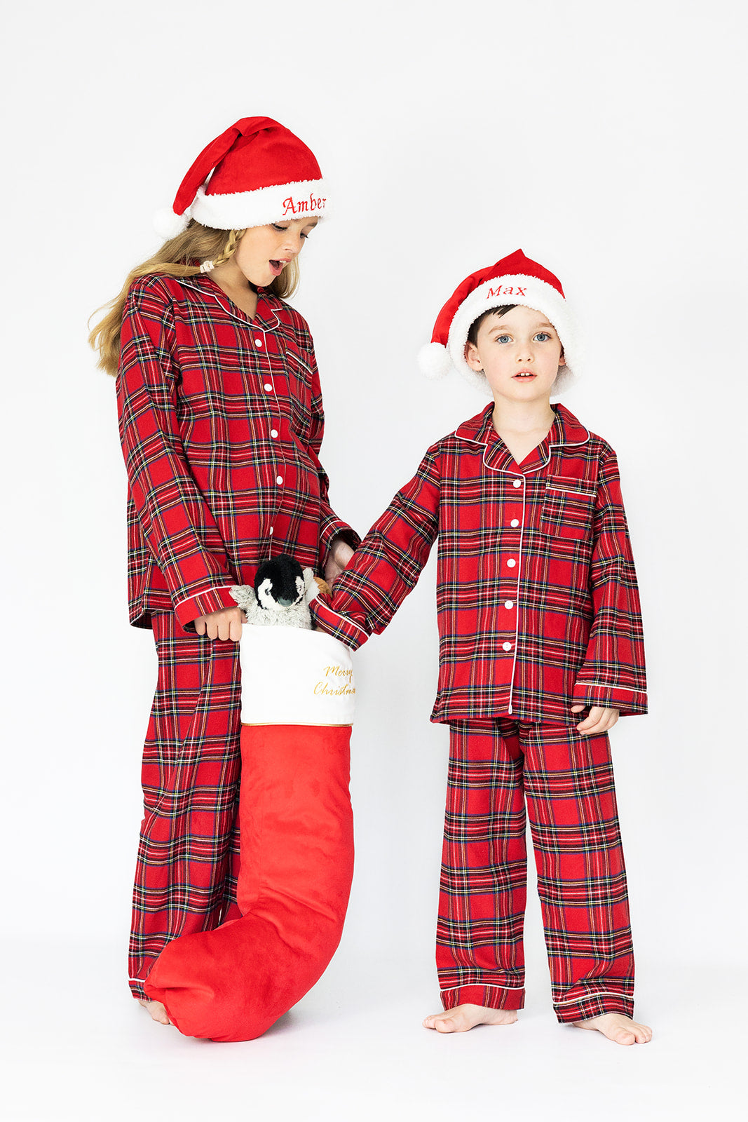 Kids Tartan Luxury Christmas Brushed Cotton Pyjamas