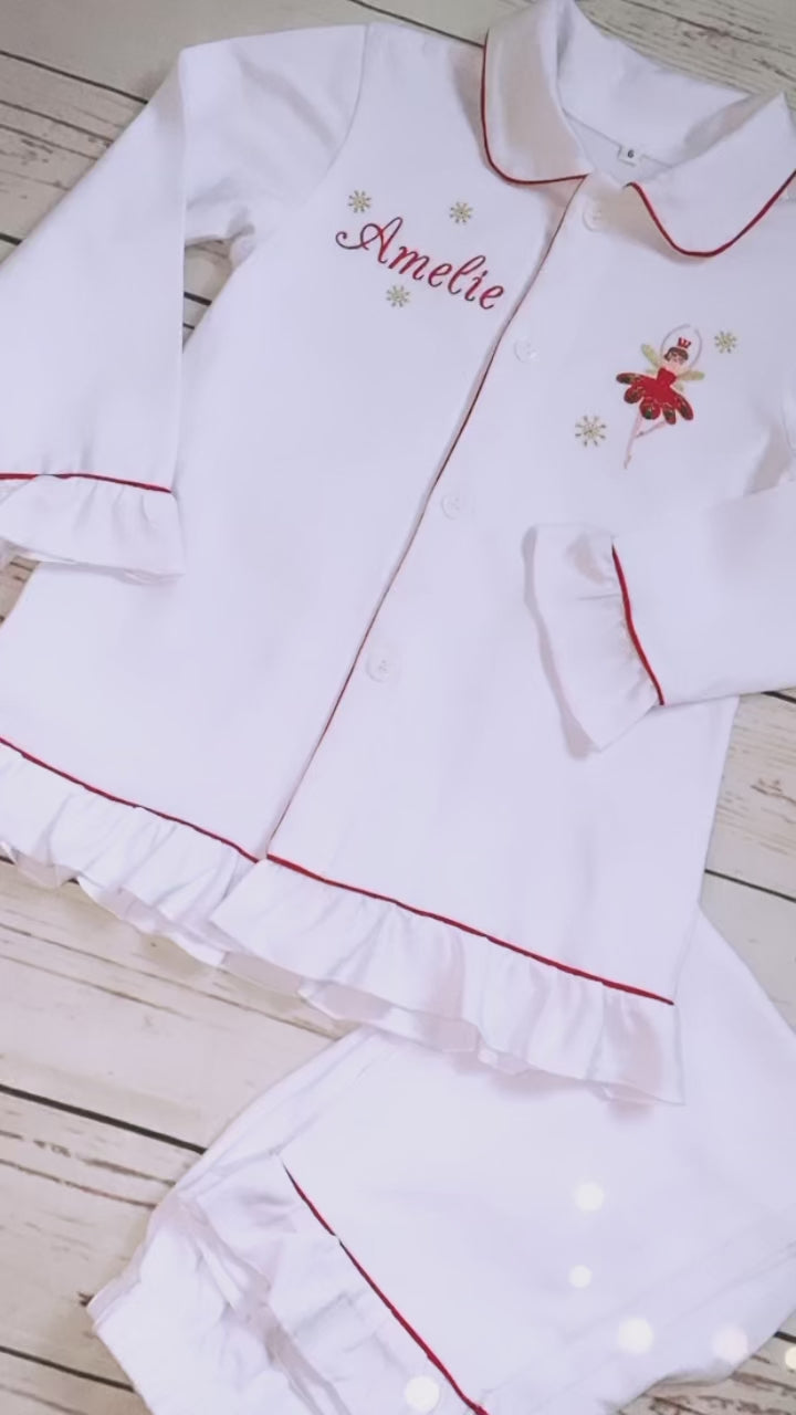 Sugar Plum Fairy White Ruffle Pyjamas