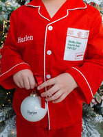 Load image into Gallery viewer, Christmas Letter To Santa Embroidered Pocket Personalised Pyjamas
