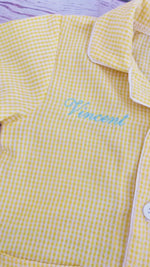 Load and play video in Gallery viewer, Boys yellow Easter pjs
