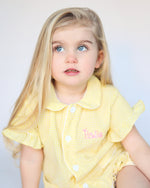 Load image into Gallery viewer, Lemon ruffle girls set
