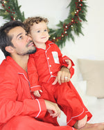 Load image into Gallery viewer, Red Cotton Adults Pjs - Matching Childrens Letter Pjs
