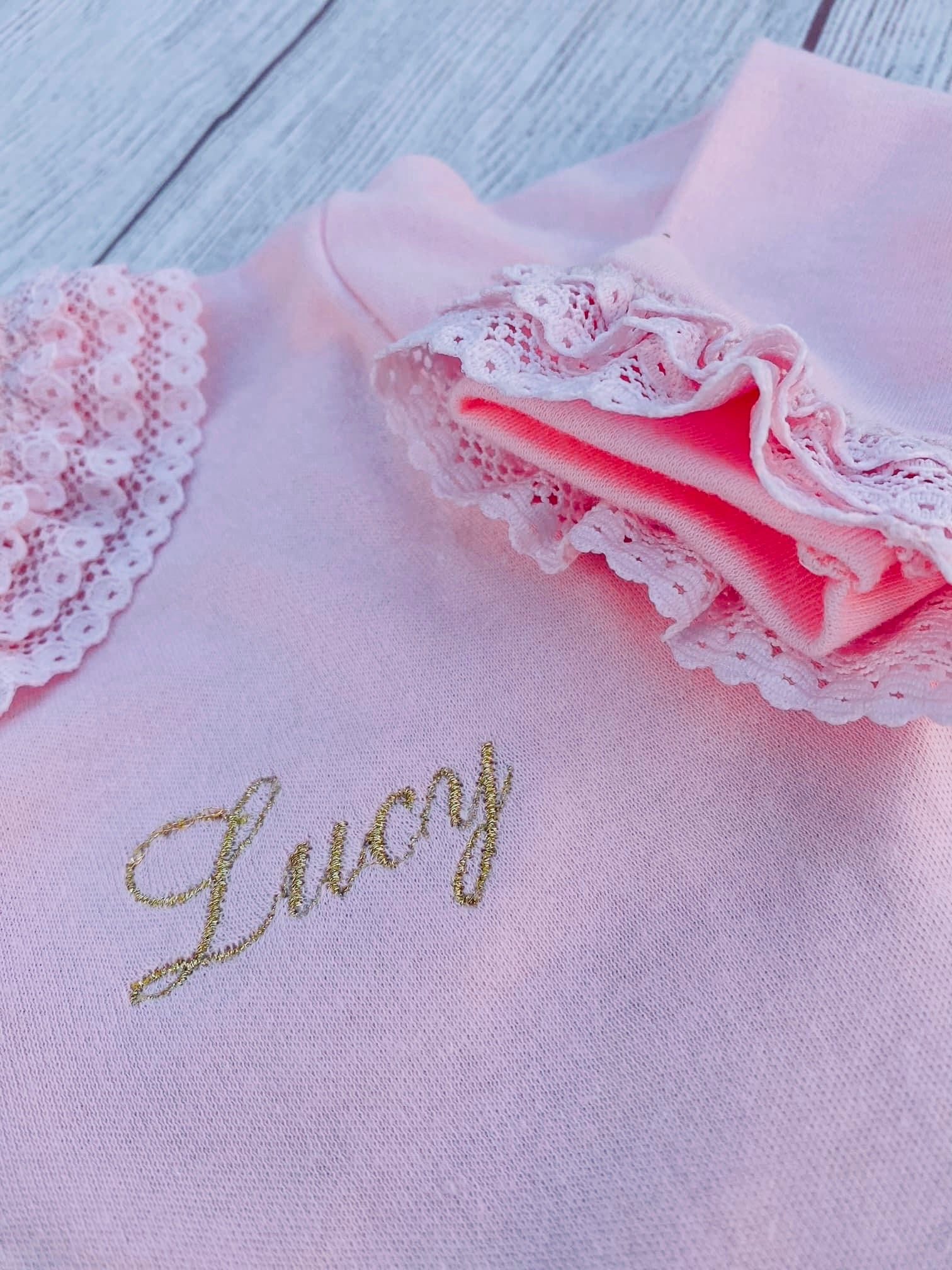 Pink Frilly Sleepsuit Fairy Design