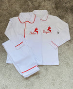 Load image into Gallery viewer, Boys White Christmas Pyjamas
