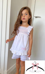 Load image into Gallery viewer, Luna White Cotton Pjs Older Girls
