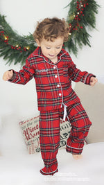 Load image into Gallery viewer, Kids Tartan Luxury Christmas Brushed Cotton Pyjamas
