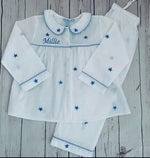 Load image into Gallery viewer, Girls Star Pjs Peter Pan Collar
